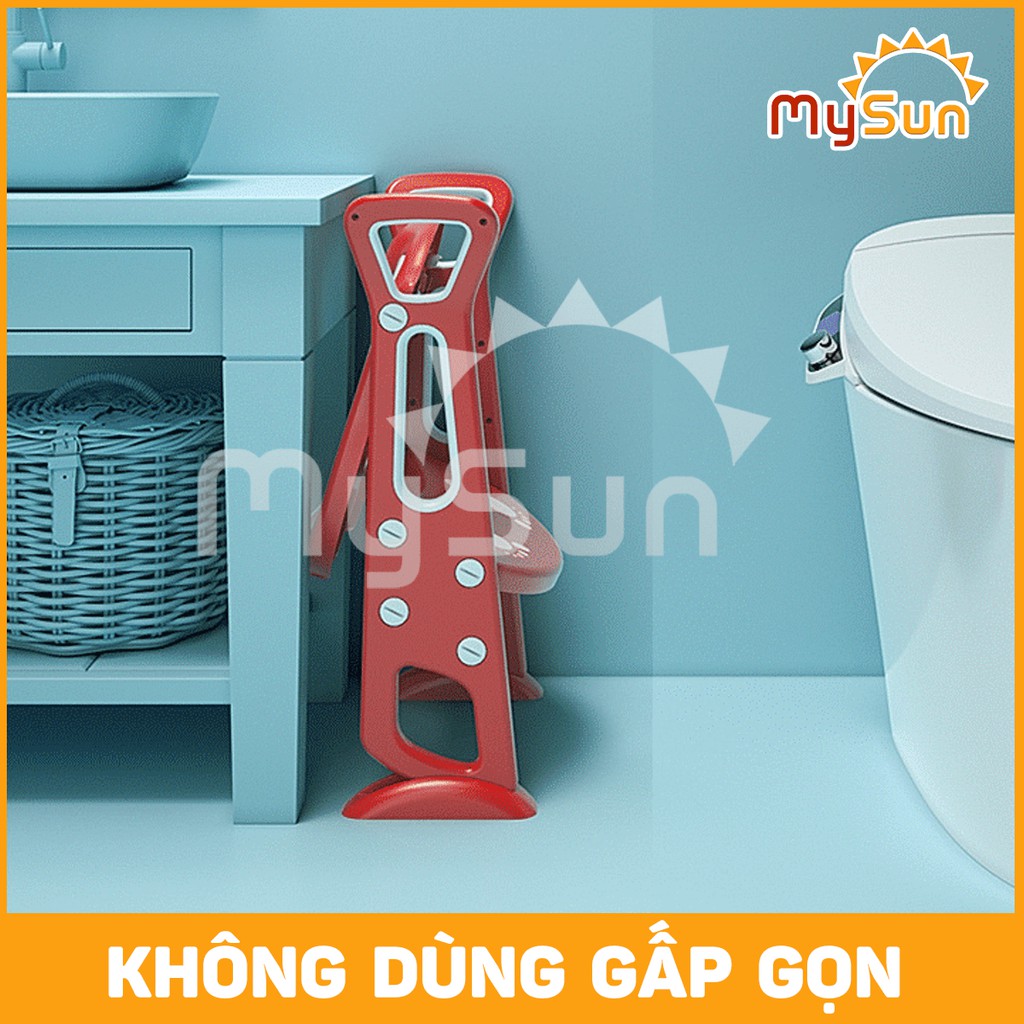 Bệ thu nhỏ 🌸FREESHIP🌸 nắp bồn cầu cho bé gồm kệ thang ghế ngồi, miếng lót bồn cầu Toilet thay thế bô vệ sinh - MYSUN