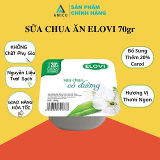 Thùng 48 hộp (70gr/hộp) Sữa chua ăn Elovi có đường