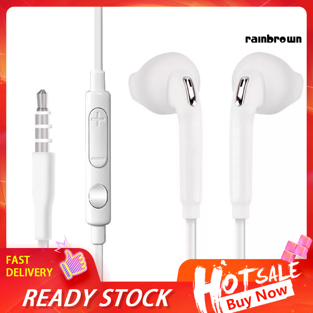 /REJ/ Universal 3.5mm Plug Wired Volume Control Mic Earphones for Samsung S6 S7 Edge