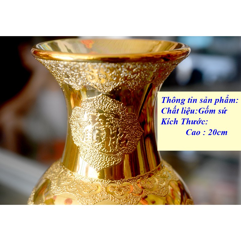 Bình hoa thờ cúng kim sa vàng