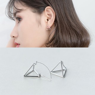Bông tai tam giác 3D cá tính - 925