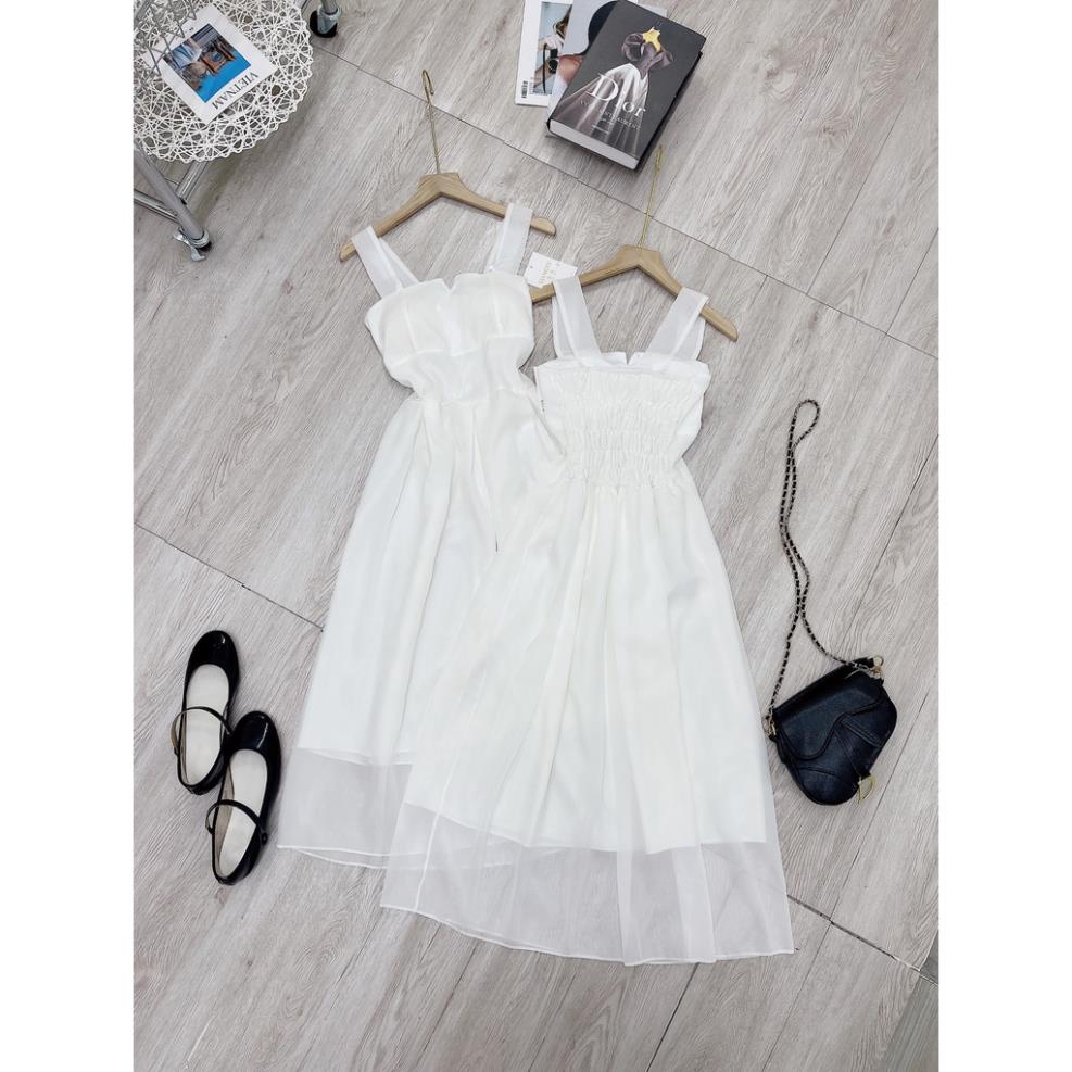 [ 𝐅𝐑𝐄𝐄 𝐒𝐇𝐈𝐏 ]  VÁY 2 DÂY TƠ BẢN TO CÚP NGỰC DÁNG DÀI