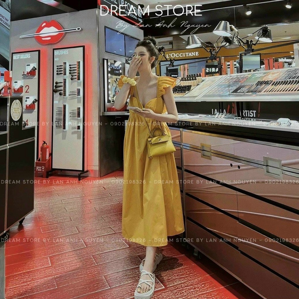 [9.9 Sales Freeship] Đầm maxi dáng dài đi biển, đầm tiểu thư cánh tiên có mút ngực dáng xòe nhiều màu sắc xinh xắn dx