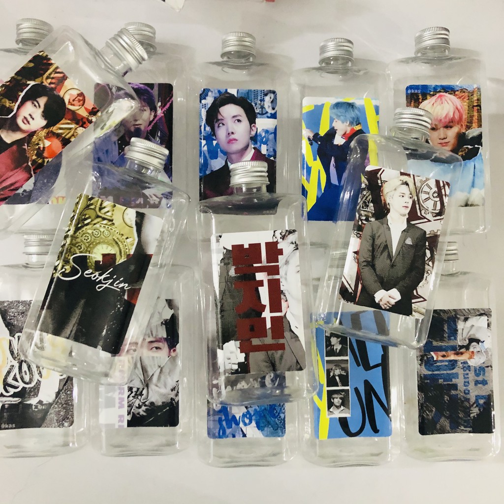 Chai nhựa đựng nước 250-350ml BTS Taehyung, Jin, Jimin, Suga, Jhope, Jungkook, RM BTS Merch Plastic Bottle