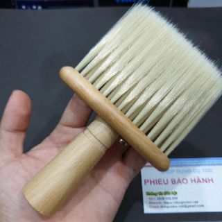 Chổi phủi tóc barber cán gỗ loại tốt, cây phủi tóc lông mềm phủi siêu sạch tóc.