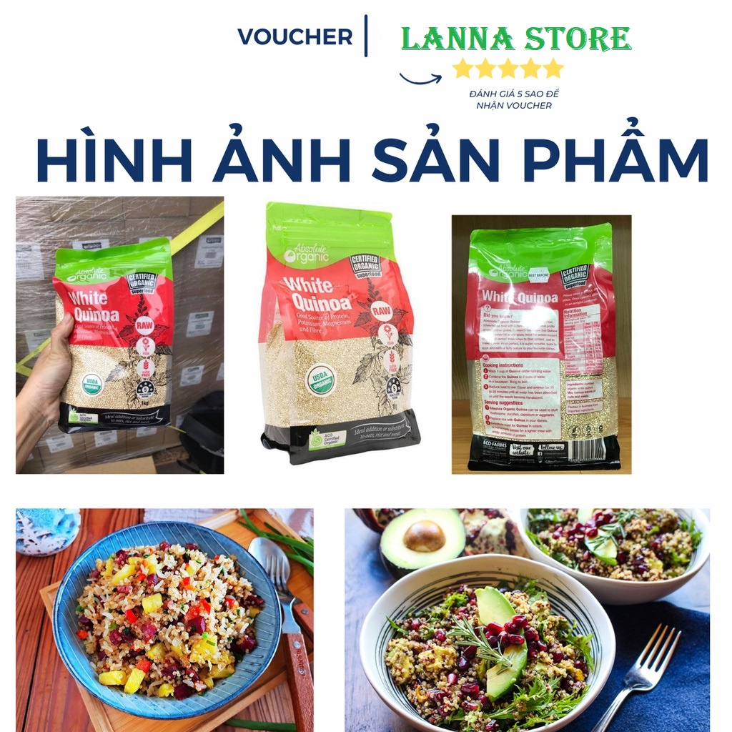 Hạt diêm mạch Organic Quinoa Của Úc Absolute Organic Gói 1Kg