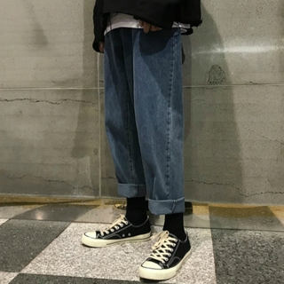 Quần Jeans Thụng Ống Rộng Phong Cách Hàn Quốc Dành Cho Nam