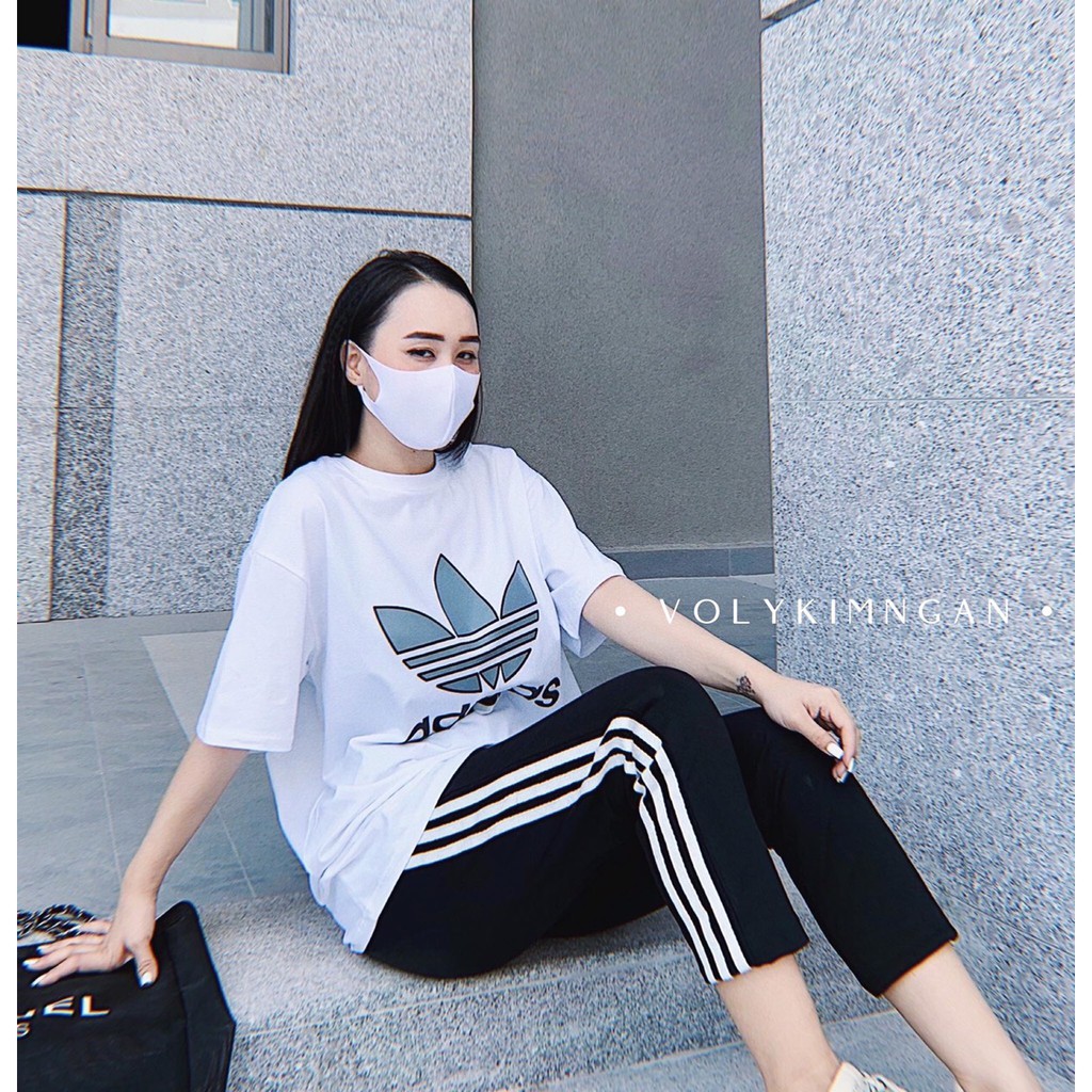 bộ thể thao in chữ d.a áo cộc quần dài phối sọc | BigBuy360 - bigbuy360.vn