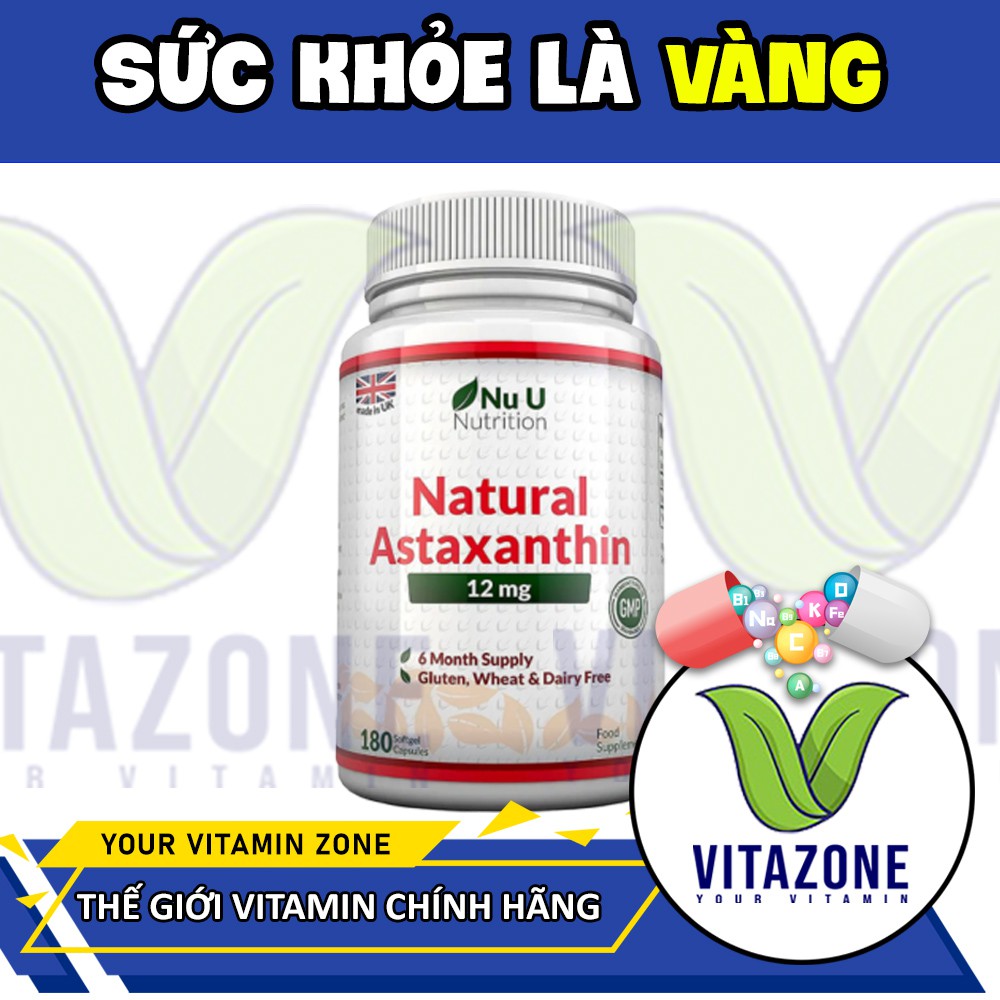 Viên Uống Chống Tế Bào Ung Thư Nuu Astaxanthin 12mg - 180 viên