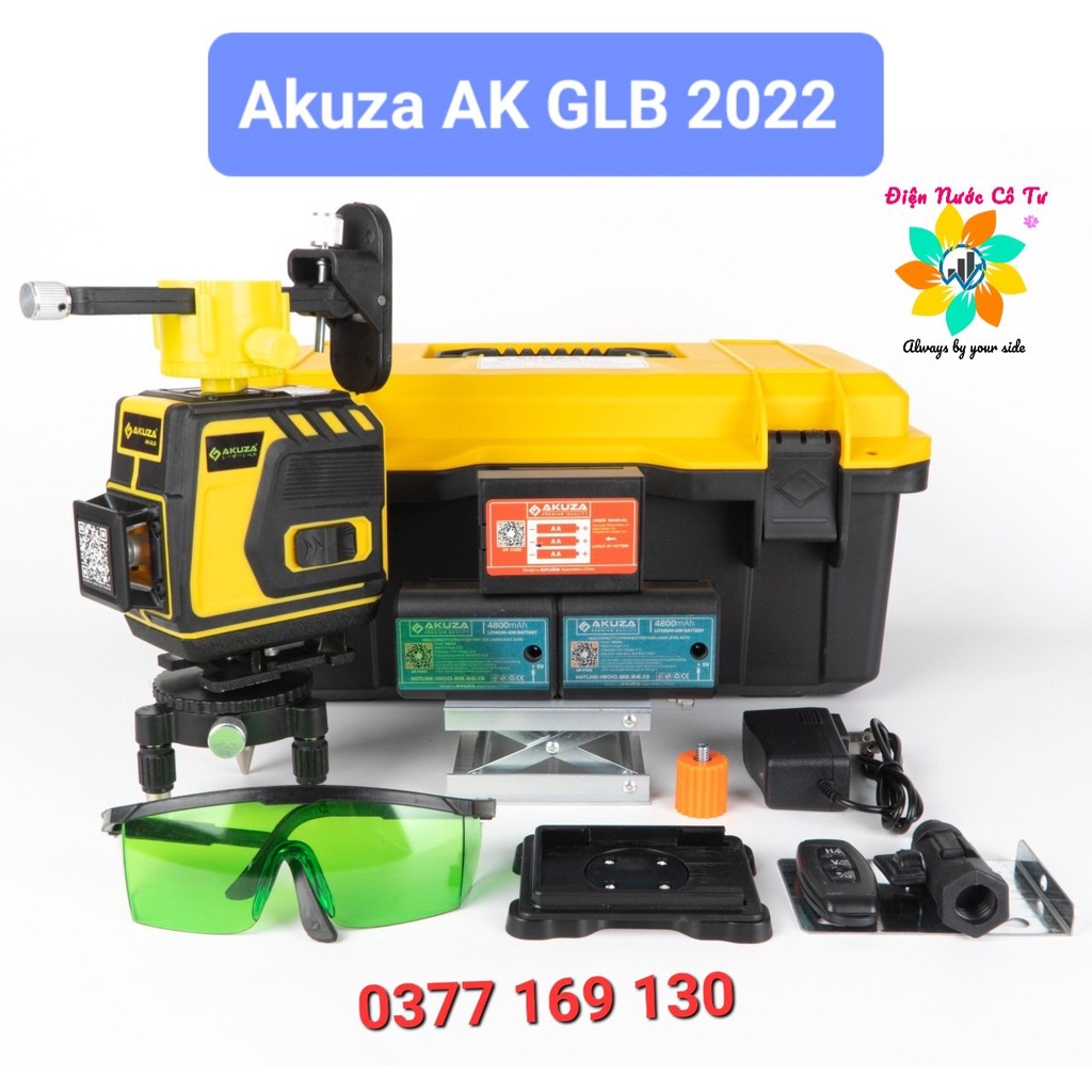 (Led Plus 2022) Máy cân bằng laser Akuza AK-K 5 tia xanh đèn led siêu sáng,nút bấm cảm ứng,máy bắn cốt,cân mực, cân nước