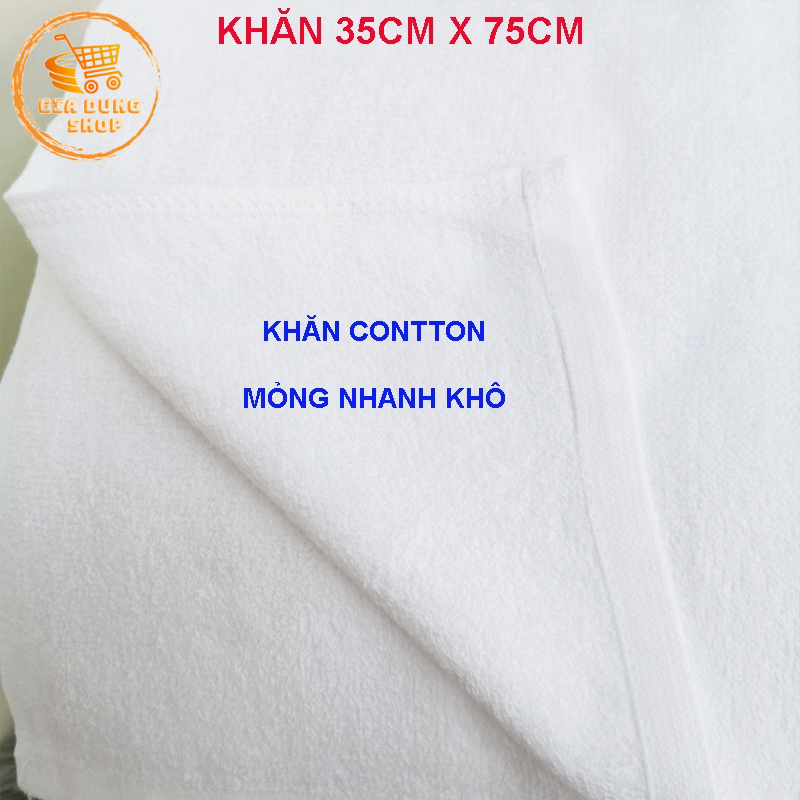 Khăn Lau Khăn Gội Đầu Vải Cotton Nhanh Khô Siêu Thấm Hút Kích Thước 35 x 75cm