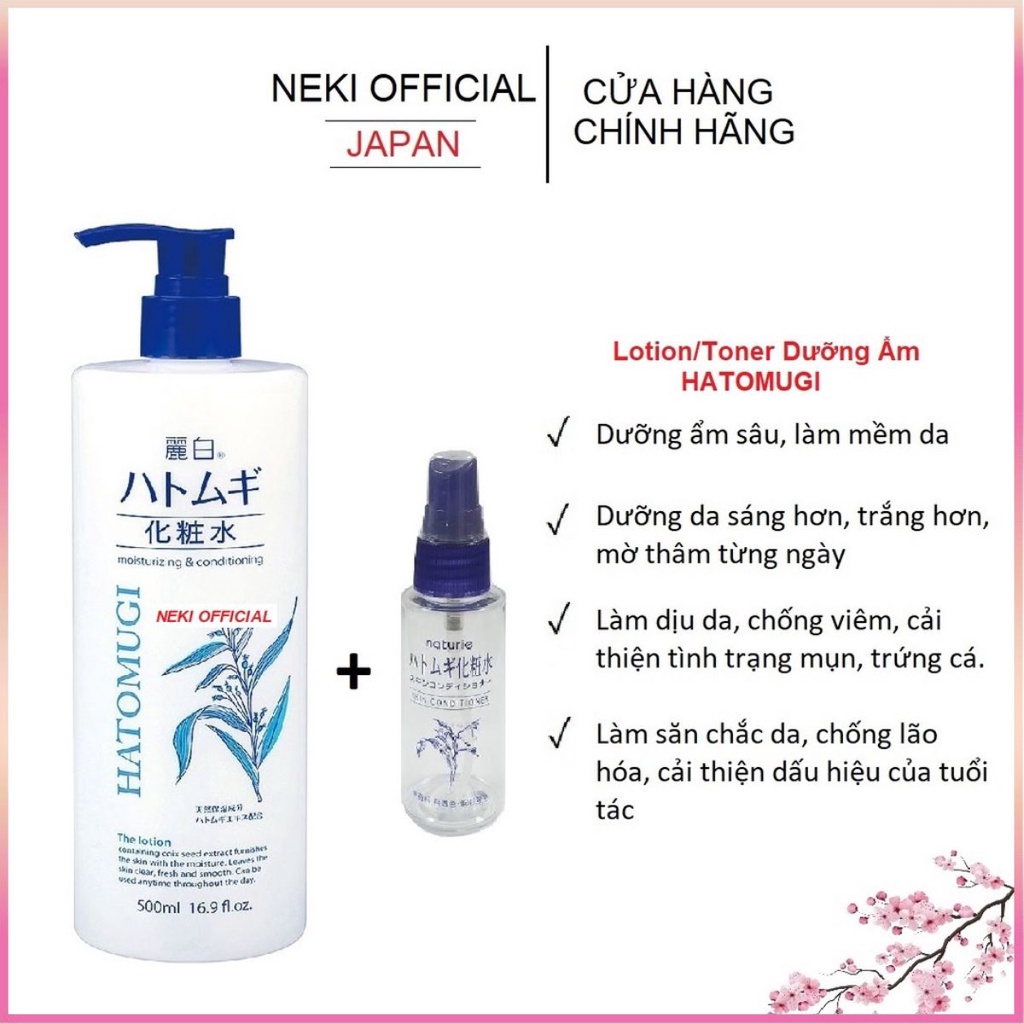 Lotion/Toner Dưỡng Ẩm HATOMUGI Reihaku Hạt Ý Dĩ Nhật Bản - 500ml | BigBuy360 - bigbuy360.vn