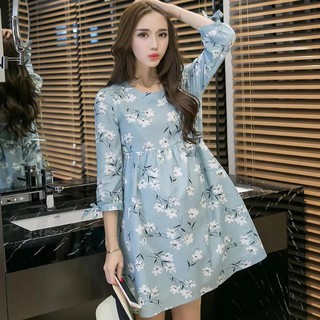 VÁY BẦU HOA THẮT EO
