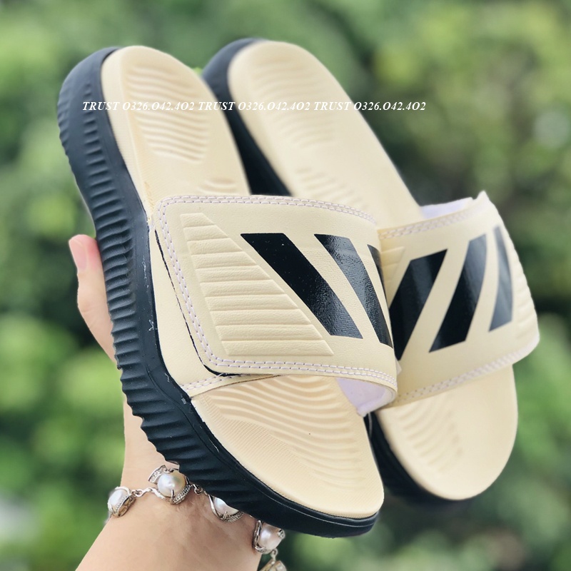 Dép Alphabounce adidas ❤️FREESHIP + FullBox❤️ quai ngang nam 3 sọc màu vàng sọc đen chất xịn 1-1, đế dày nhẹ quai da