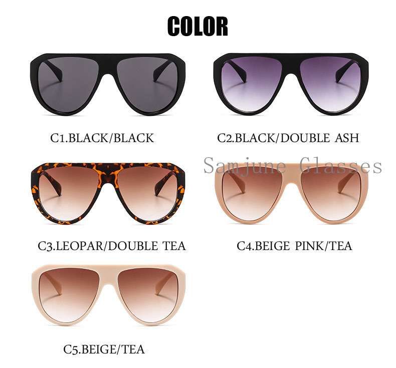 Kính Râm Samjune 3376 Gọng Bất Đối Xứng Phong Cách Âu Mỹ Thời Trang 2020 Cho Nữ