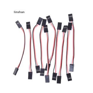 [linshan] 10Pcs 10cm 26AWG to Male JR Plug Servo Extension Lead Wire Cable [HOT]