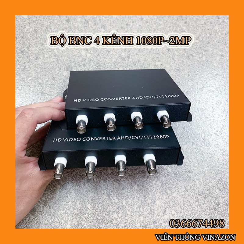 Bộ 2 Converter BNC Quang 4 Cổng BNC Dành Cho Camera 1080p Mắt 2.0Mbs