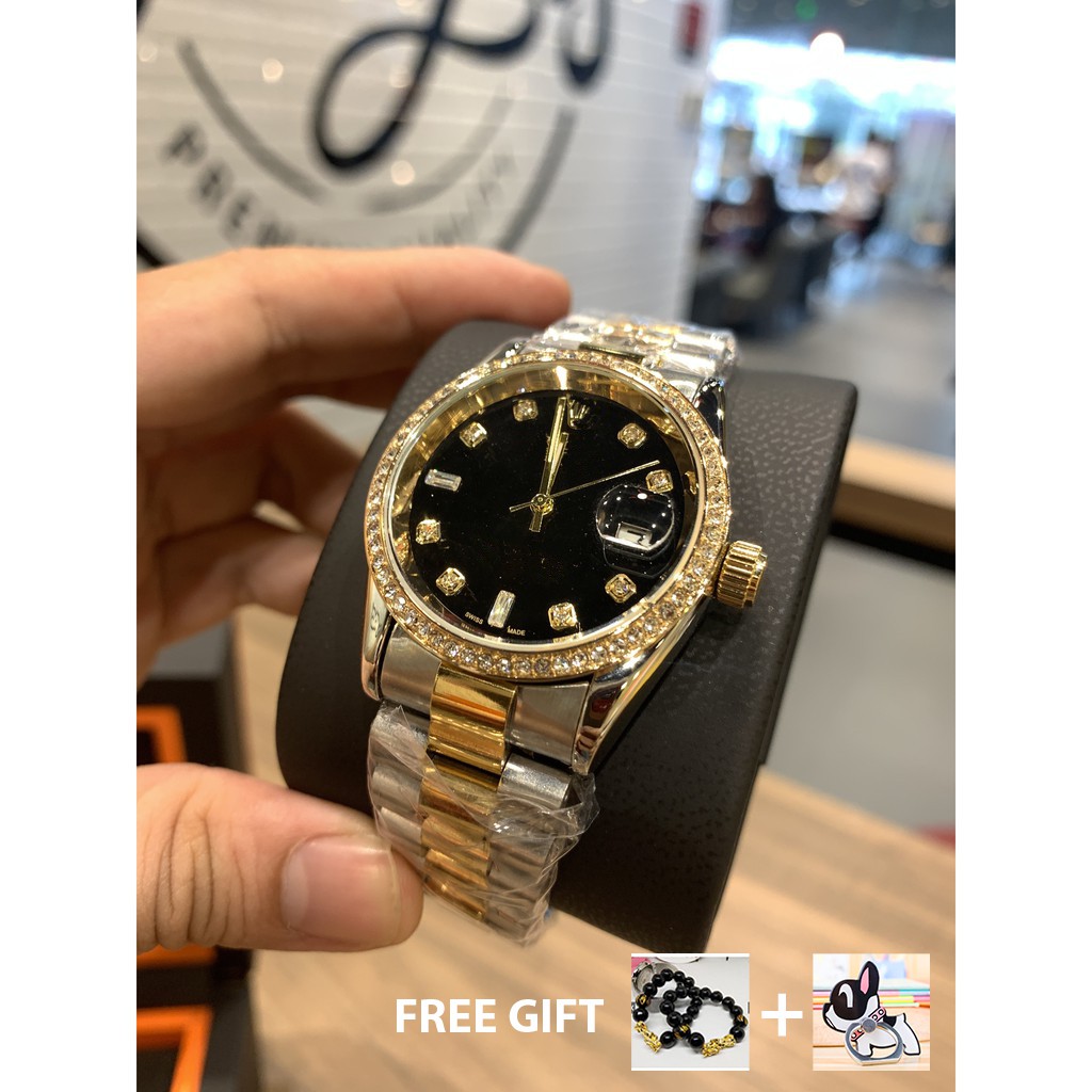 Đồng hồ nam Rolex - viền đá dây kim loại chống nước -rolex Shop