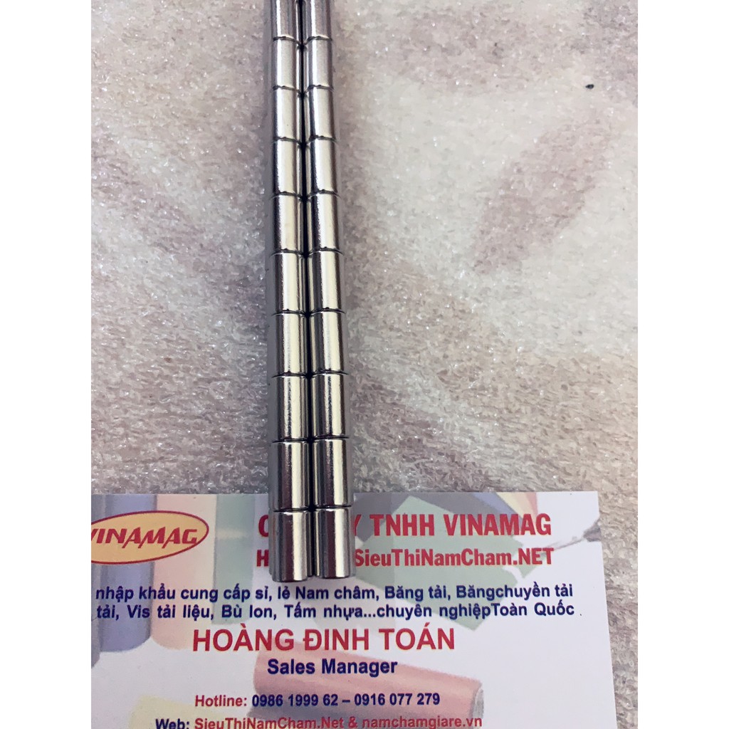 10 viên Nam châm đất hiếm 6x10mm
