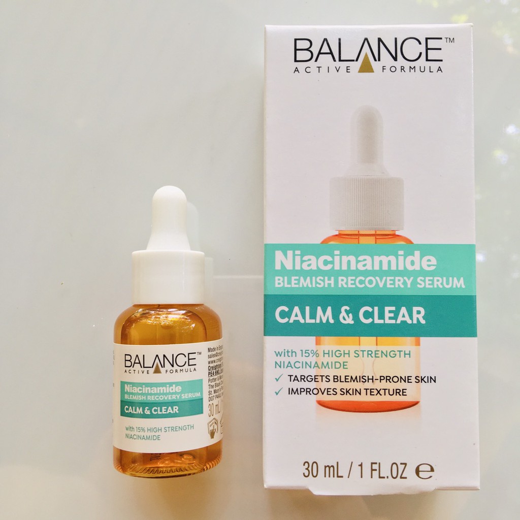 Serum Balance Niacinamide 15% Blemish Recovery Clam & Clear UK 30ml