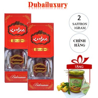 Nhụy Hoa Nghệ Tây Saffron Bahraman 2 hộp 1gram/hộp- Tặng 150gr mật ong hoa rừng