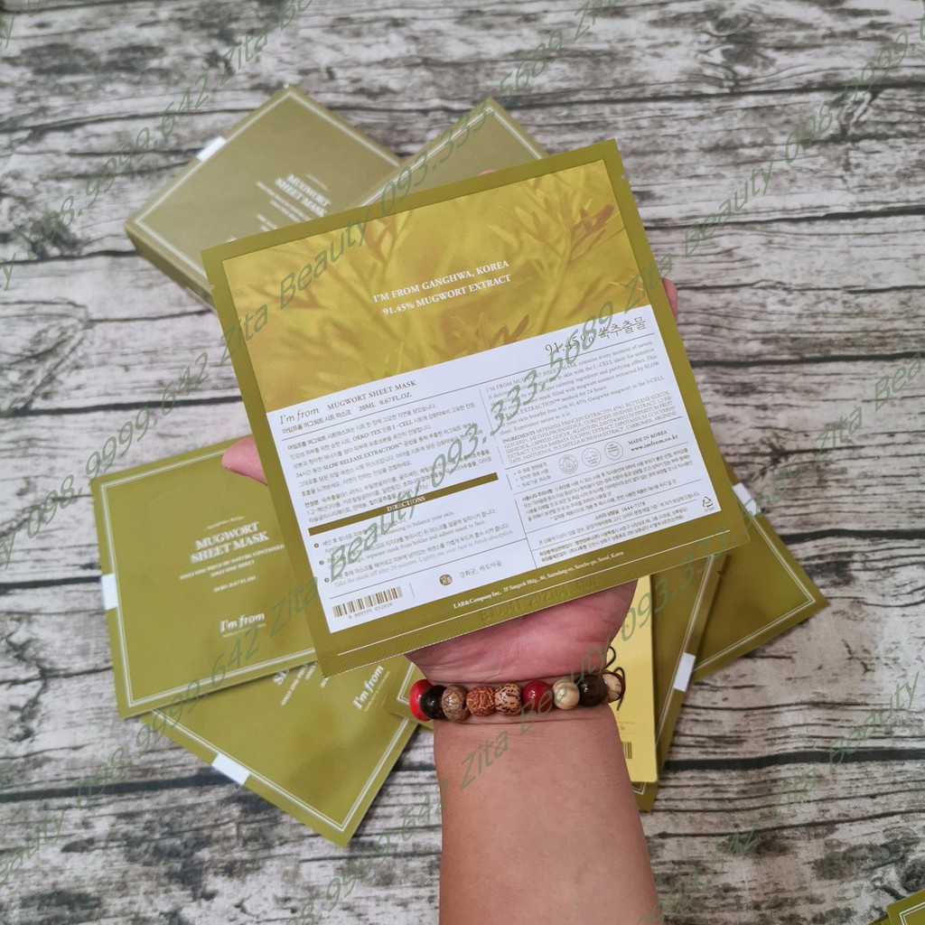 Mặt nạ ngải cứu làm dịu I'm from Mugwort Sheet Mask 20ml