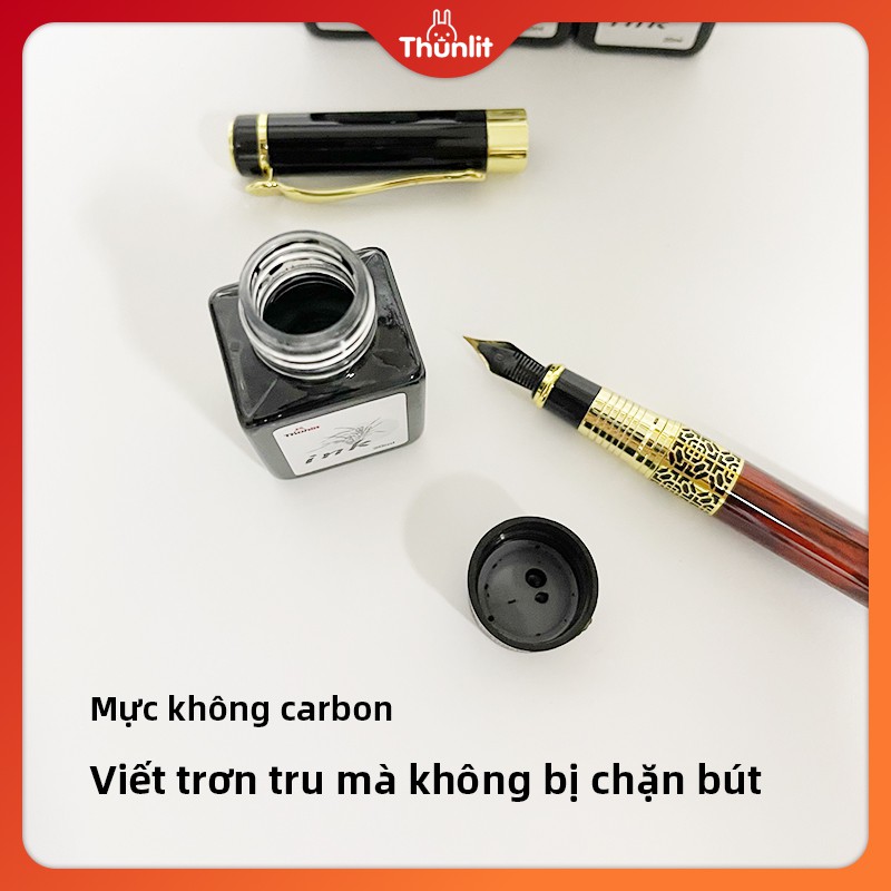 Lọ mực bút máy Thunlit màu đen viết mịn mượt tiện dụng 20ml