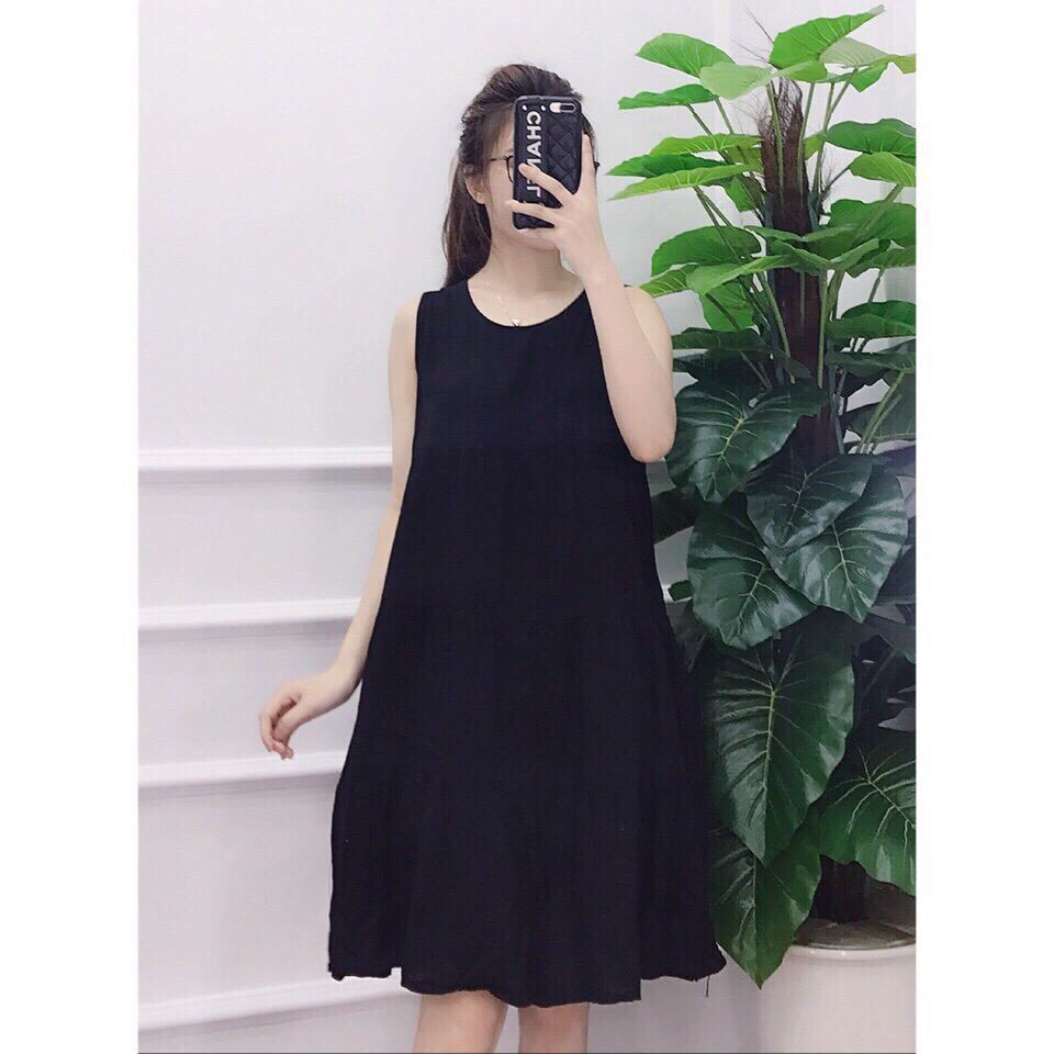 váy bầu lanh chất mát mặc nhà