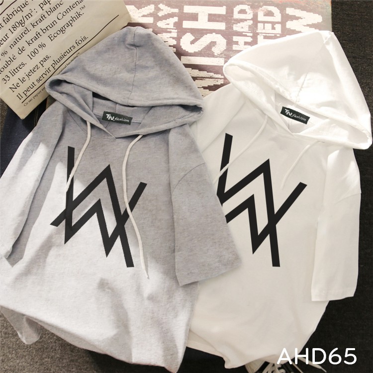 AHD65 Áo thun teen nam nữ HOODIE TAY LỠ CÓ NÓN hình Alan walker