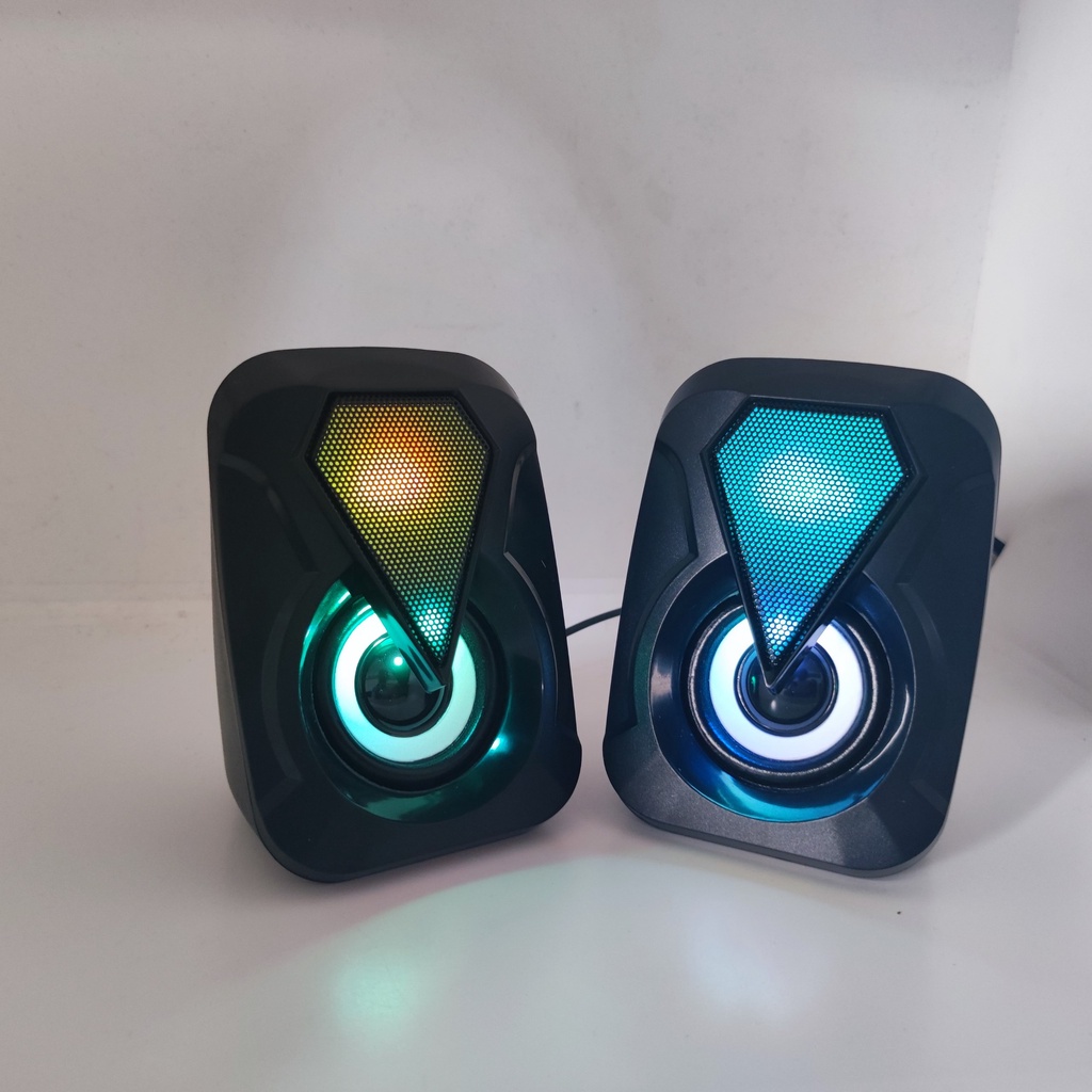 Loa mini 2.0 LeerFei YST-1046 - Loa vi tính mini LED RGB bảo hành 6 tháng | giá cực rẻ