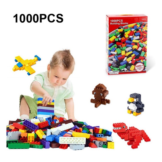 Bộ Đồ Chơi Lắp Ghép Xếp Hình 1000 Chi Tiết Nhiều Màu Cho Bé