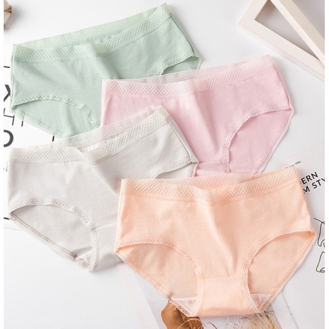 Quần Lót Nữ Cotton Y Tế Cạp Ren Lưới Sexy Quyến Rũ Thấm hút mồ hôi | BigBuy360 - bigbuy360.vn