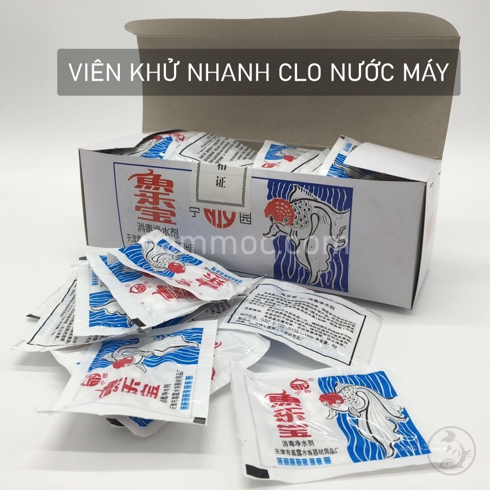 Viên Khử Clo Nước Máy - Khử Nhanh Clo Nước Máy, Nước Mới Thay Cho Hồ Cá Thuỷ Sinh