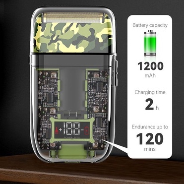 Máy Cạo Râu Kemei KM-TX7 Chống Thấm Nước Sạc USB Kèm 1 Dao Cạo Râu Cho Nam