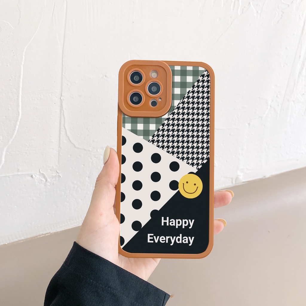 Ốp Lưng Iphone Cạnh Vuông Viền Nổi Camera Happy Everyday 6/6plus/6s/6splus/7/7plus/8/8plus/x/xs/11/12/13/pro/max/promax