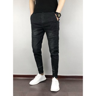 Quần Jean Nam Jogger Quần Bò Cạp Chun Bó Gấu - Xu Hướng Quần Jean Nam Chun Ống Bó Có Video