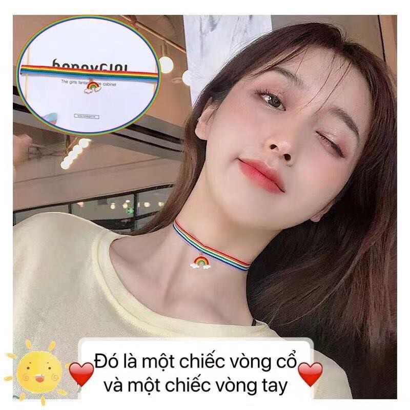 ✨✨Vòng cổ Mặt Cầu Vồng Đáng Yêu Cho Nữ