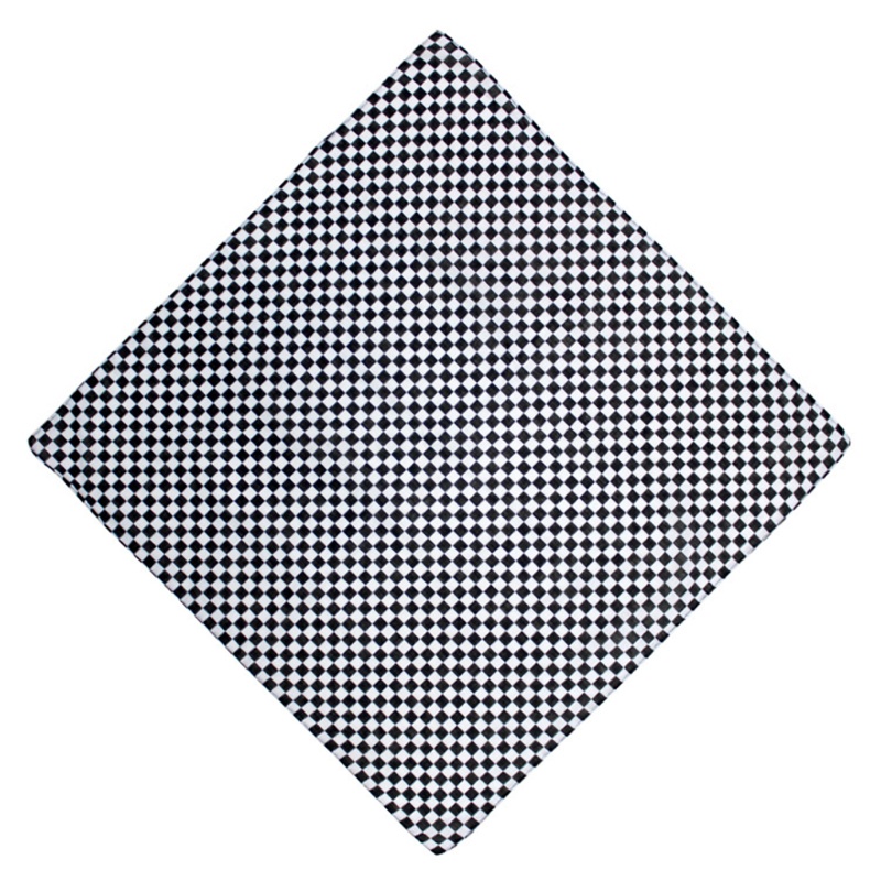 Khăn choàng cổ vuông in họa tiết caro bằng cotton đa năng kích thước 55x55cm cho nam và nữ