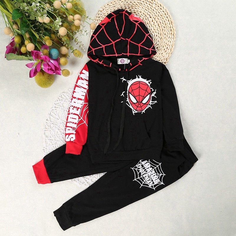 Bộ áo tay dài có nón hoodie và quần dài vải thun cho các bé nhỏ