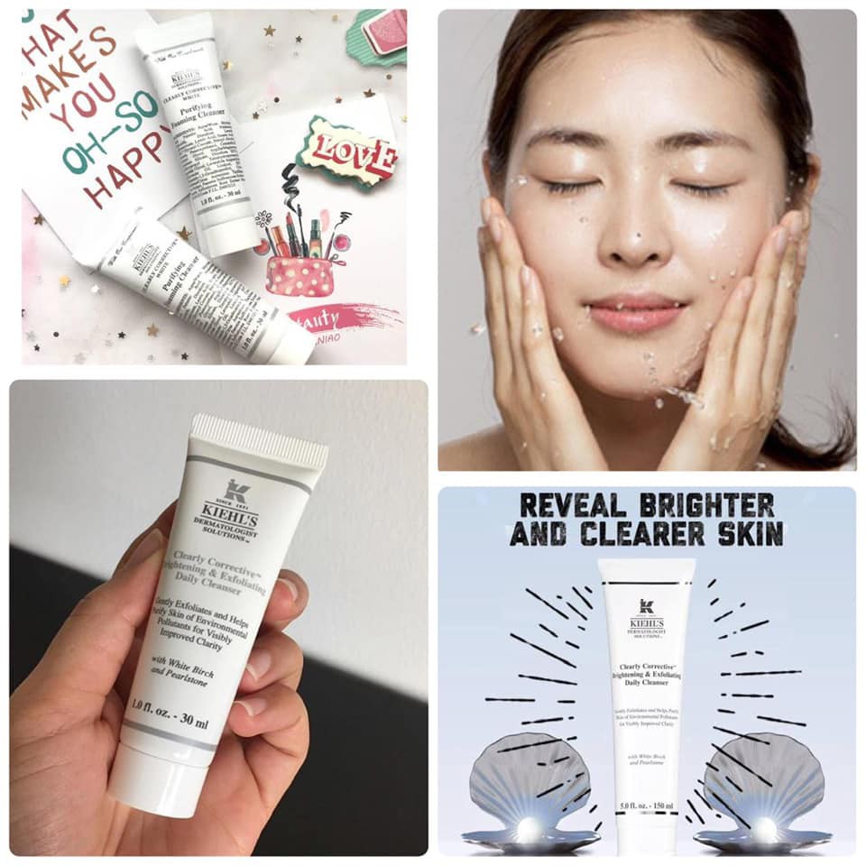 Sữa Rửa Mặt Kiêm Tẩy Da Chết Kiehl's Clearly Corrective Brightening and Exfoliating