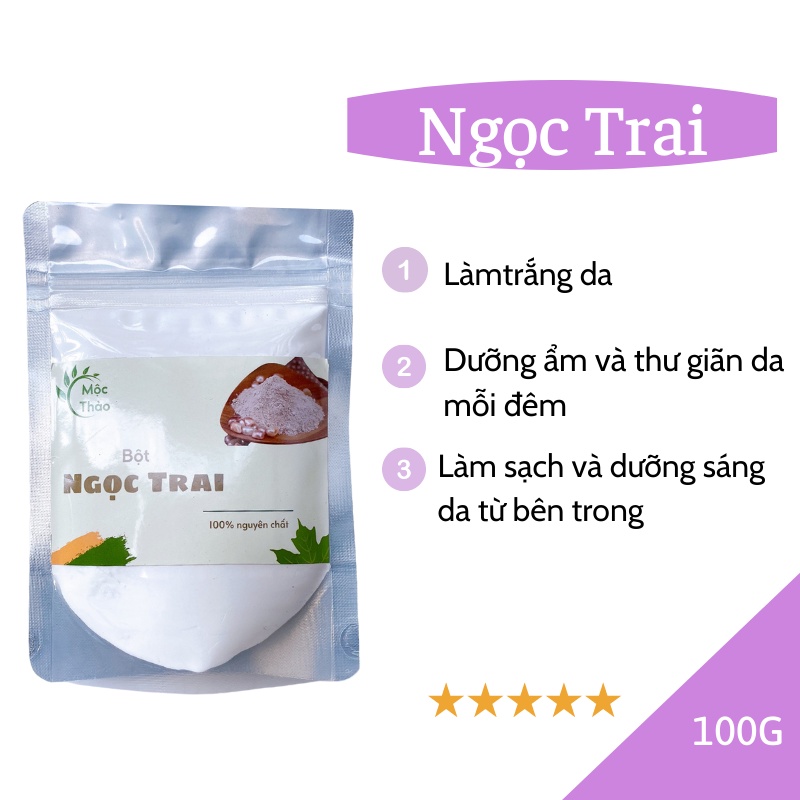 Bột mặt nạ Ngọc Trai trắng da mịn màng handmade