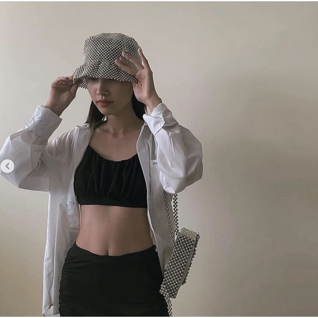 Lily Hat | Mũ Bucket Trơn Kết Hạt ❤️ Nón Tai Bèo Vành Cụp Trơn Ulzzang Form Unisex Nam Nữ