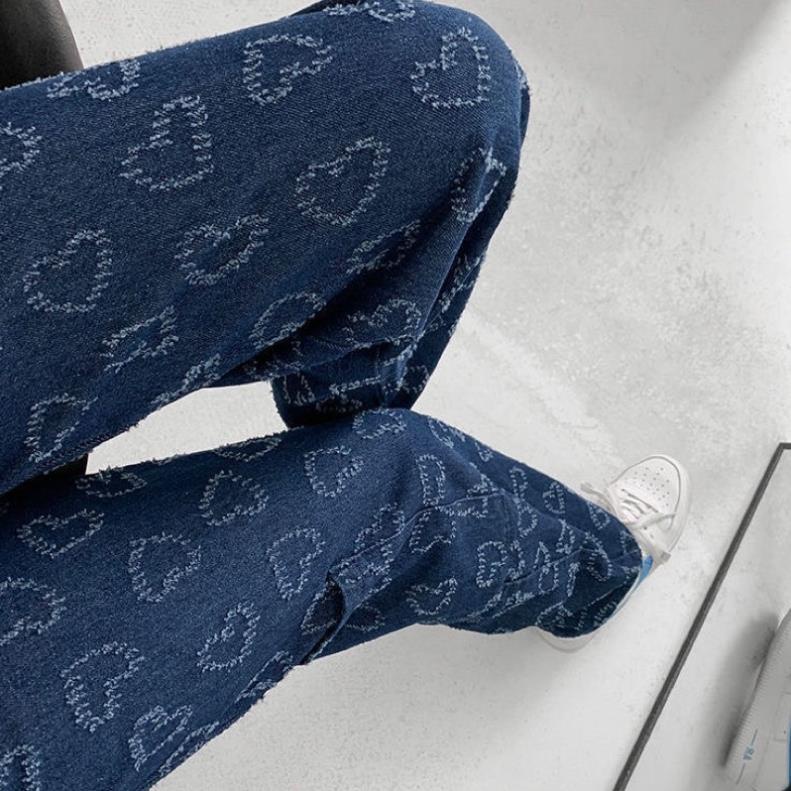 NEW ARRIVALS FREESHIP QUẦN JEAN DEMIN CẠP CAO XƯỚC HOẠ TIẾT TRÁI TIM