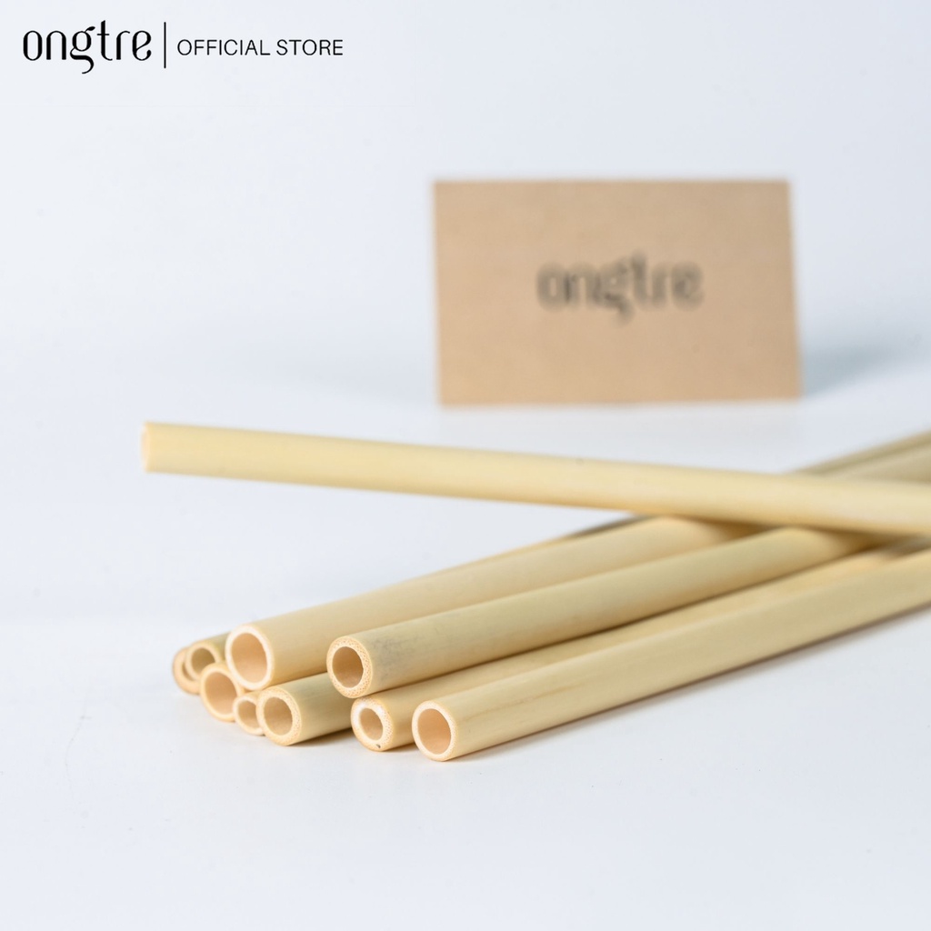 Bộ 10 ống hút tre ONGTRE chiều dài 15cm, 20cm, 25cm, trân châu dùng cho nhà hàng, khách sạn, quà tặng doanh nghiệp