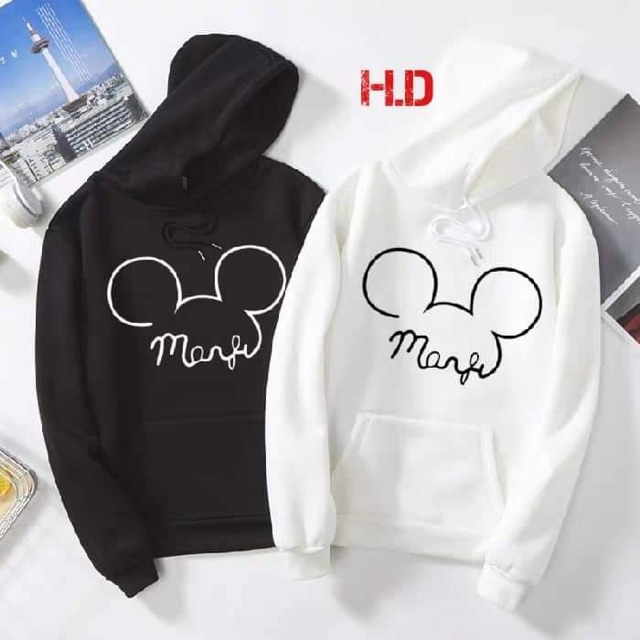 Áo hoodie tai Mickey chữ HDA0919