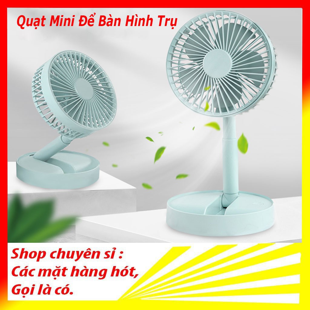Quạt Gấp Gọn Usb Pin Sạc XM66 - Quạt Mini Để Bàn Hình Trụ - Folding Usb Fan
