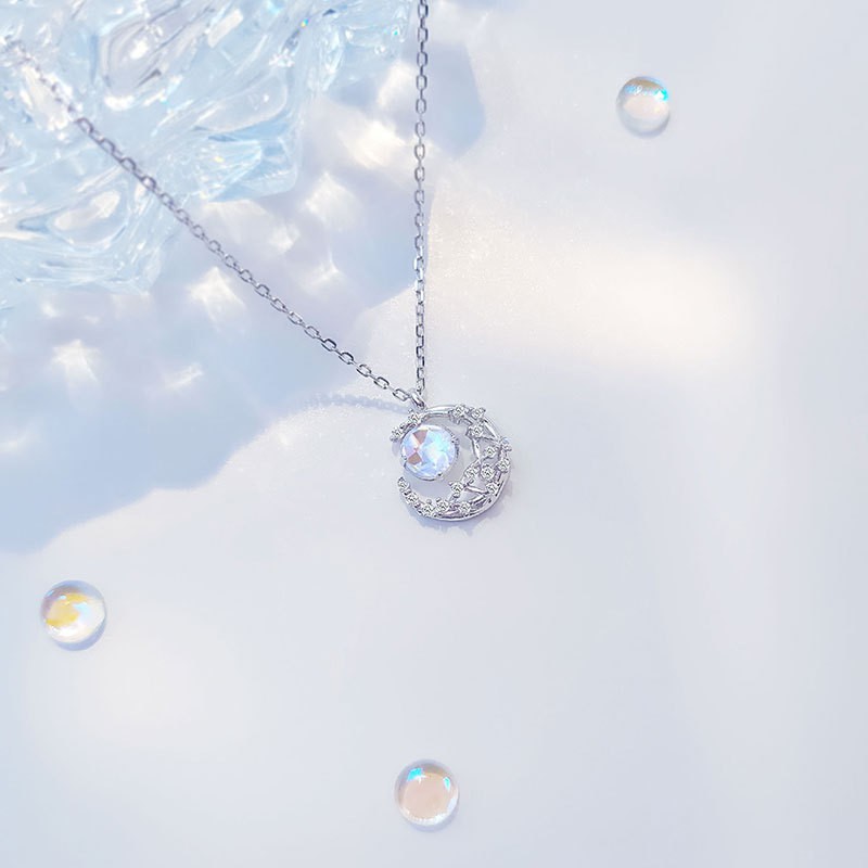 Dây chuyền nữ chất liệu bạc 925 hình mặt trăng khuyết