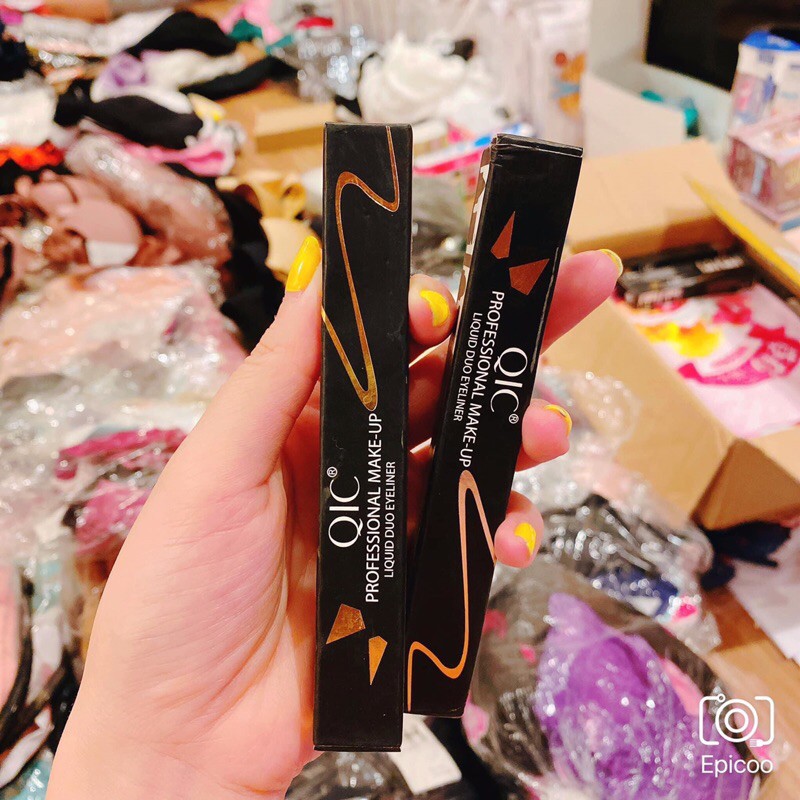 Bút kẻ mắt hai đầu,Bút kẻ mắt QIC, CHỐNG NƯỚC, ( KÈM VIDEO VÀ ẢNH HƯỚNG DẪN