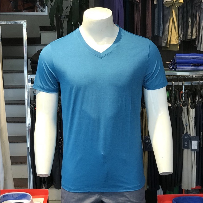 Áo Phông Cộc Tay Nam Aligro Cổ Tim Chất Liệu Coton Giấy, Mềm, Nhẹ, Mát Algapc065