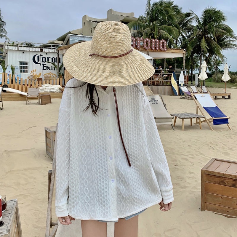 Áo Sơ Mi Trắng Tay Dài Dáng Rộng Cổ Bẻ Thời Trang Dành Cho Nữ